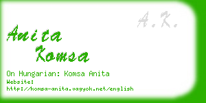 anita komsa business card